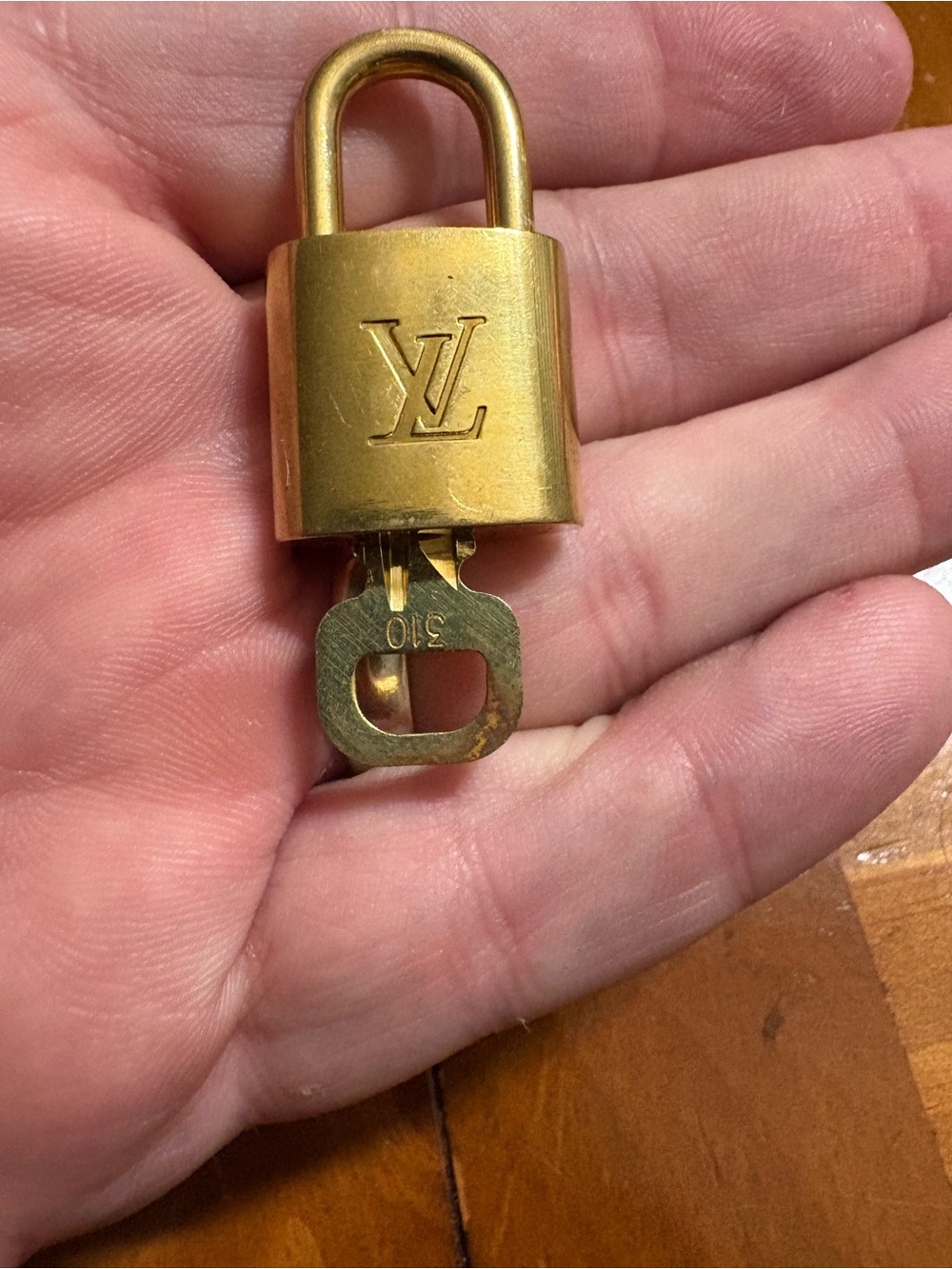 Louis Vuitton Gold-tone Padlock with Key #310